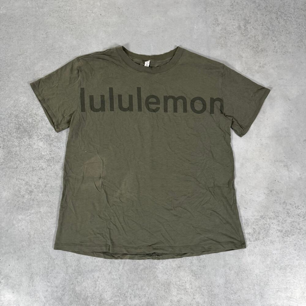 Lululemon T Shirt Olive - Size: 10